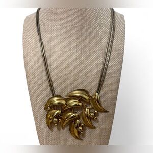 Forstner Sterling Silver Modernist Leaf Necklace | MCM Jewelry